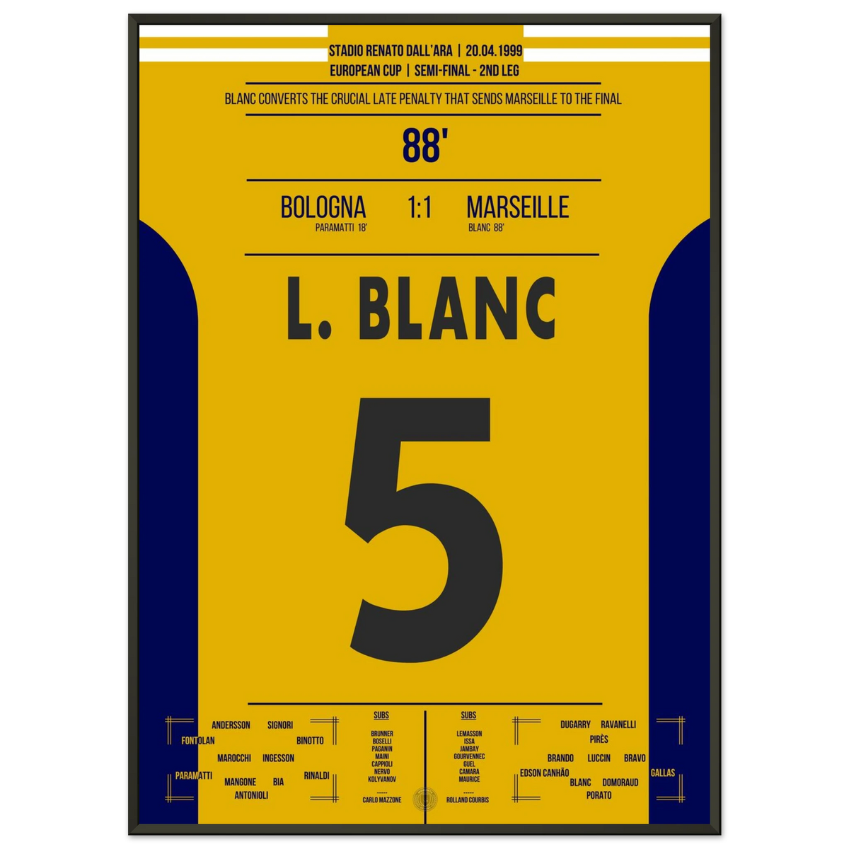 Blanc's goldener Elfmeter ins Europapokal-Finale 1999