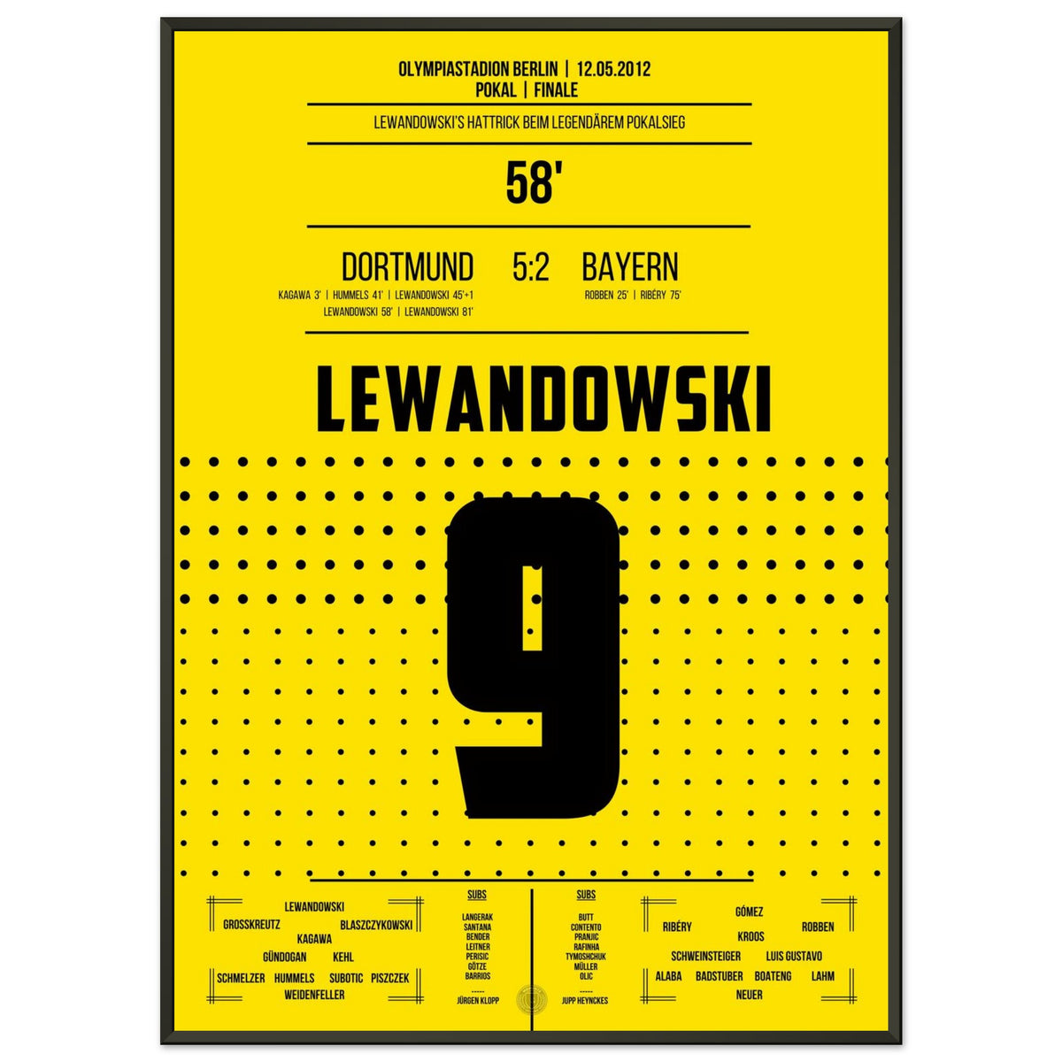 Lewandowski Hattrick nella finale di Coppa di Germania contro <tc>Bayern</tc> 2012