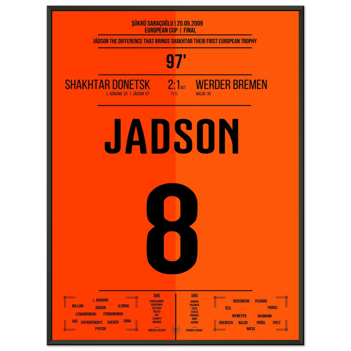 Jadson porta lo Shakhtar alla vittoria in Coppa UEFA nel 2009