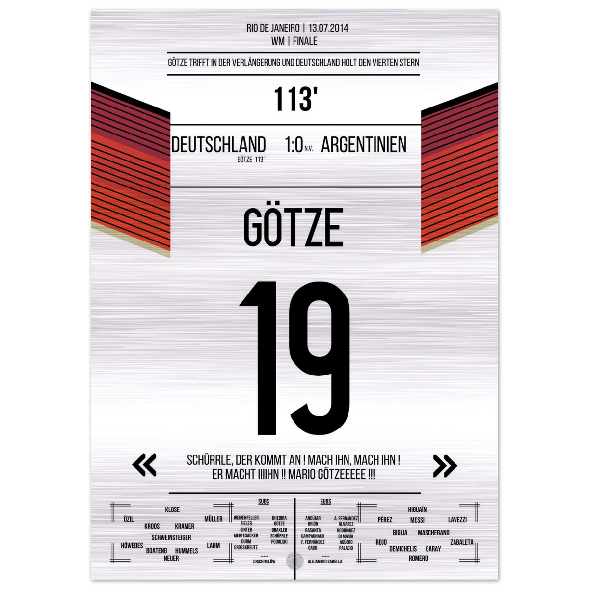 (Metal Print) Götze's Goal for the 2014 World Cup Triumph