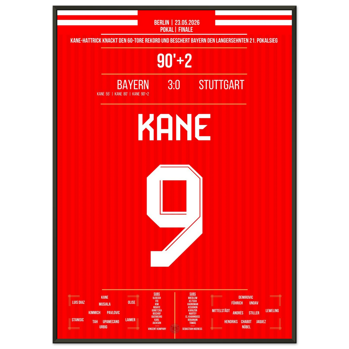Le Bayern réalise le doublé et Kane bat le record de buts