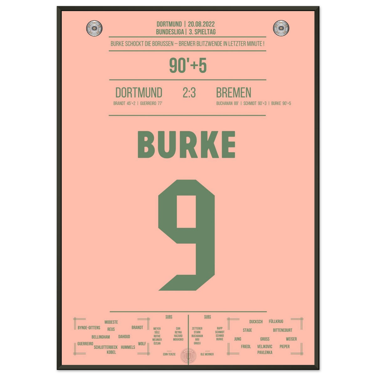 Burke crowns Bremen's incredible comeback in Dortmund 2022