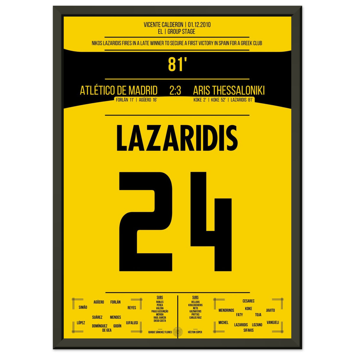 Le but vainqueur de Lazaridi lors de la victoire historique d'Ari à l'Atletico en 2010