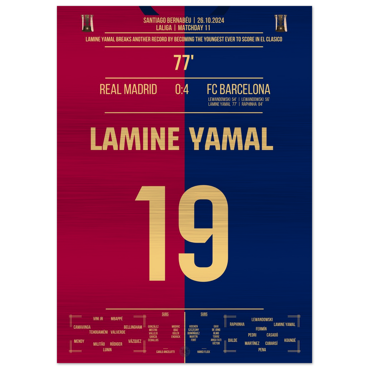(Metal Print) Lamine Yamal bat le record et devient le plus jeune buteur de l'histoire du 