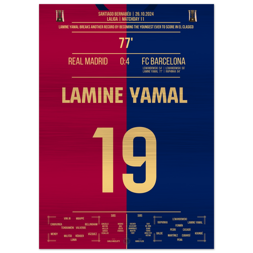 (Metal Print) Lamine Yamal bricht Rekord und wird jüngster Torschütze in der Geschichte des 
