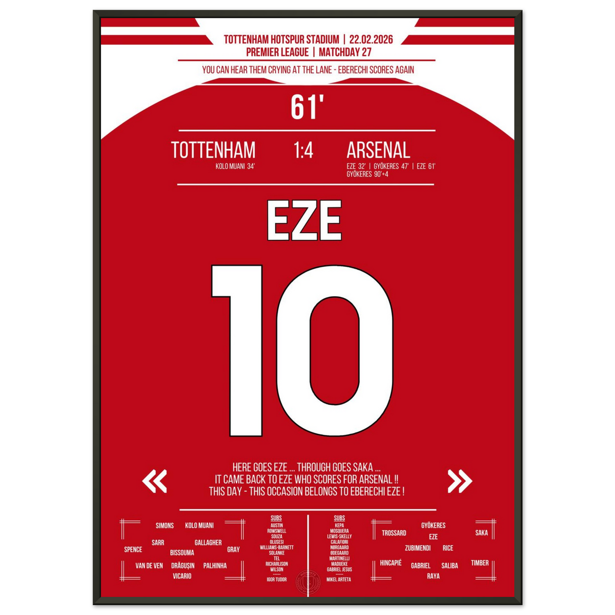Le roi de la NLD Eberechi-Eze récidive : doublé lors du triomphe au match retour