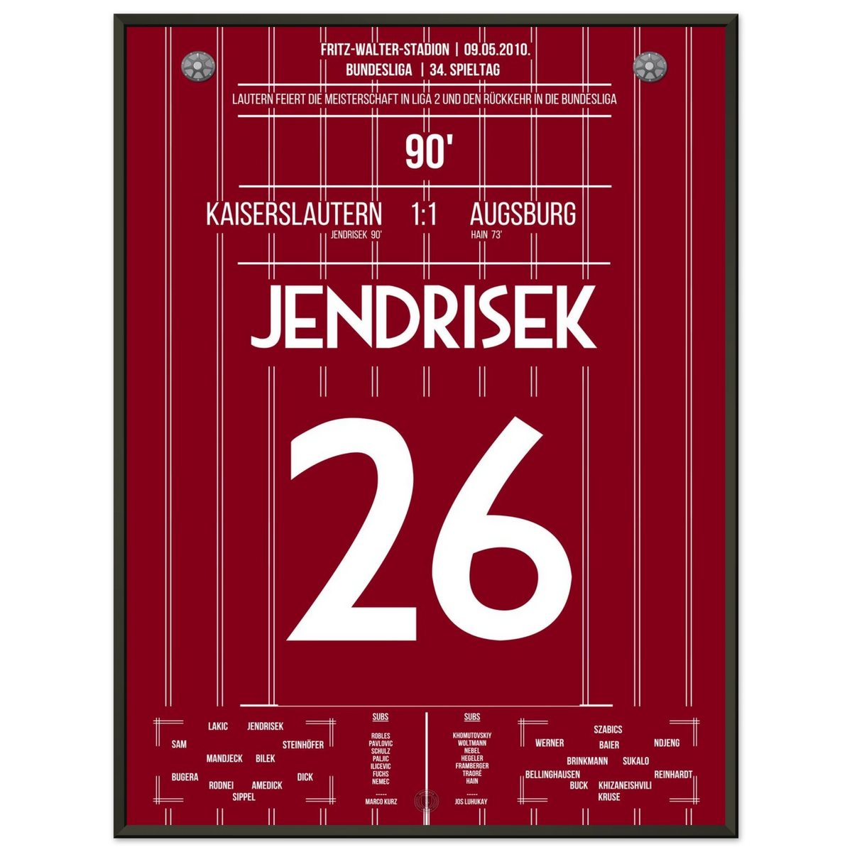Lautern kehrt zurück in die Bundesliga in 2010