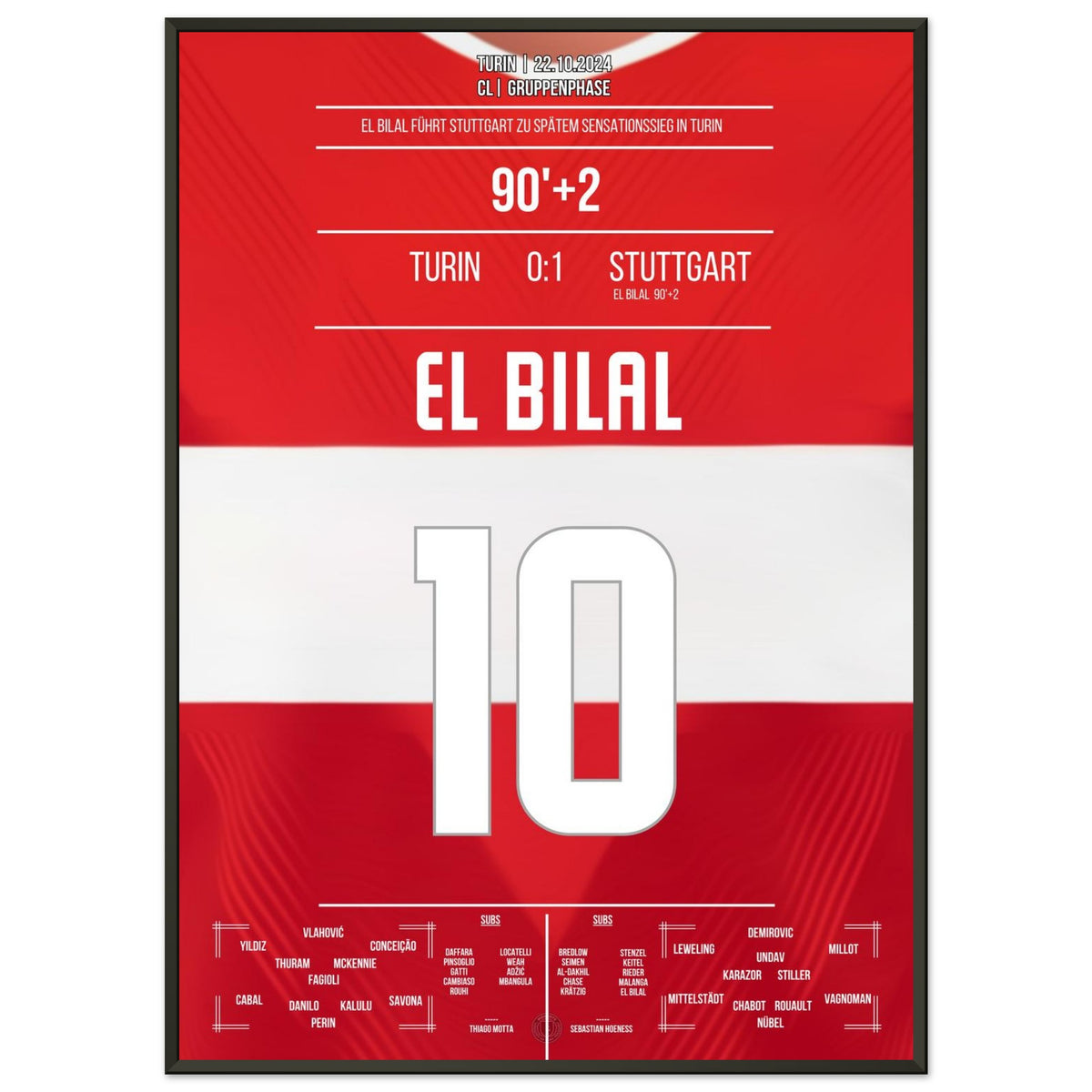 El Bilal segna il gol della vittoria tardiva per il VfB a Torino.