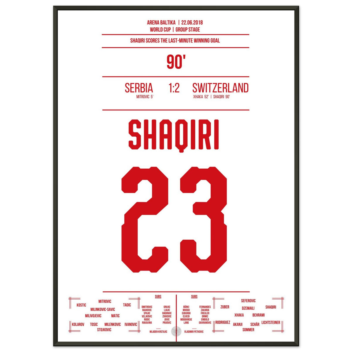 Il gol decisivo all'ultimo minuto di Shaqiri contro la Serbia ai Mondiali 2018