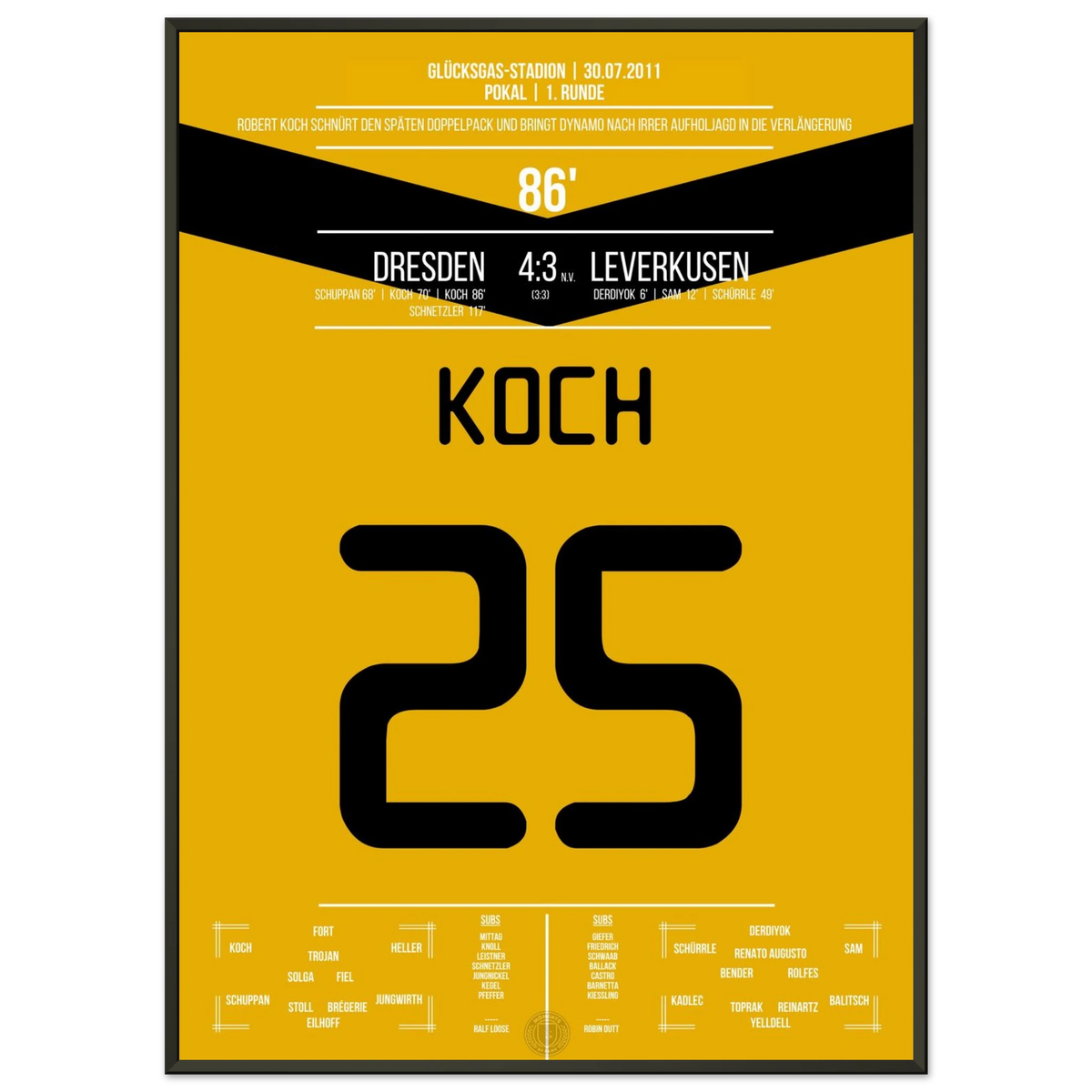 Koch trifft doppelt und führt Dresden in die Verlängerung bei legendärem Pokalsieg gegen Leverkusen