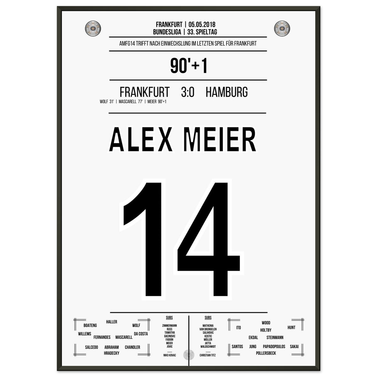 L'ultimo gol di Alex Meier per congedarsi nel 2018
