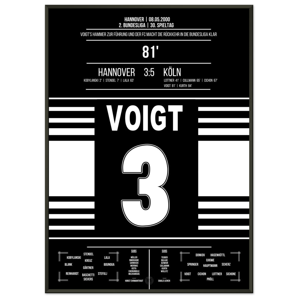 Voigt's leading goals for the 2000 promotion