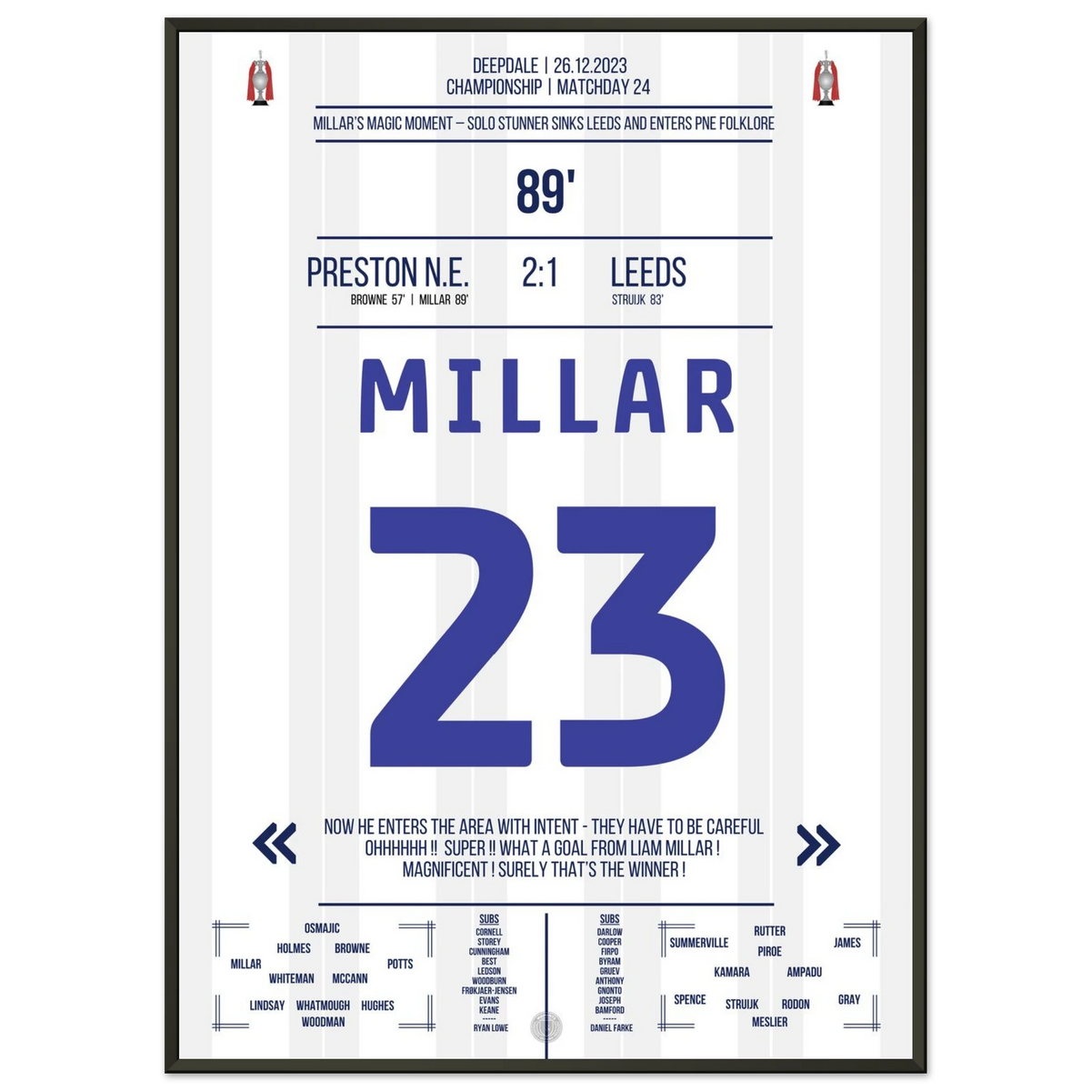 Millar's magischer Boxing Day !