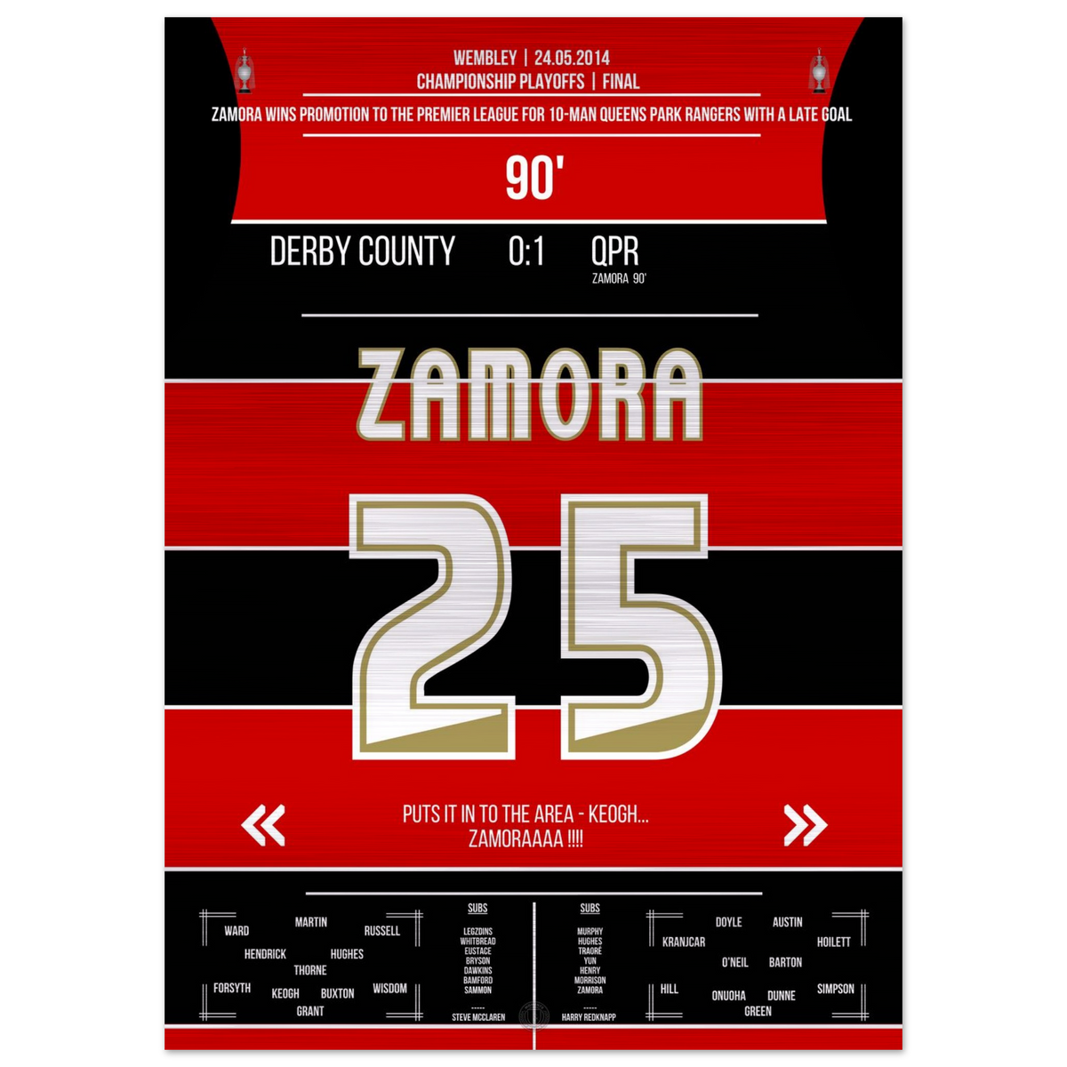 (Metal Print) Zamora schießt QPR zurück in die Premier League
