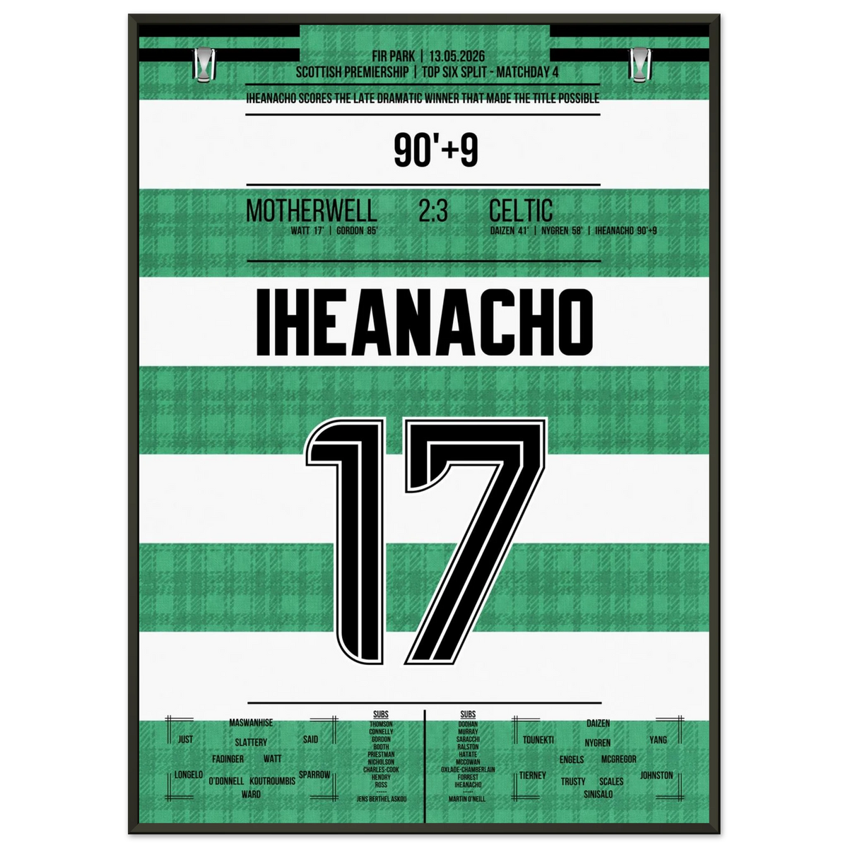 Iheanacho Last-Minute Elfmeter der Celtic's Meisterschaft wieder möglich machte