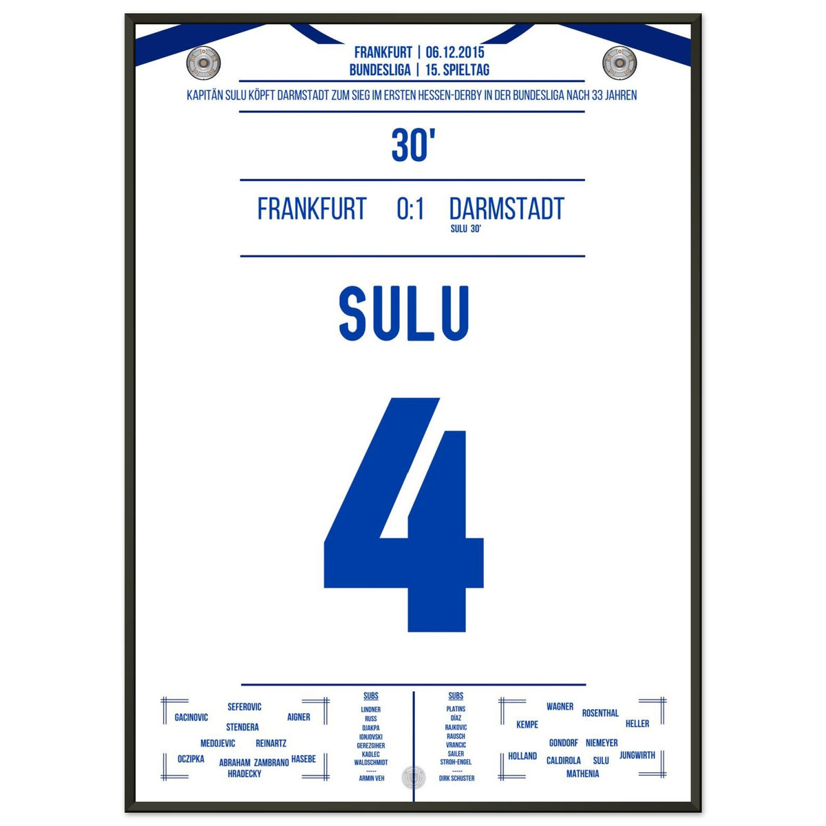 Sulu decapita Darmstadt per la vittoria nel derby dell'Assia 2015