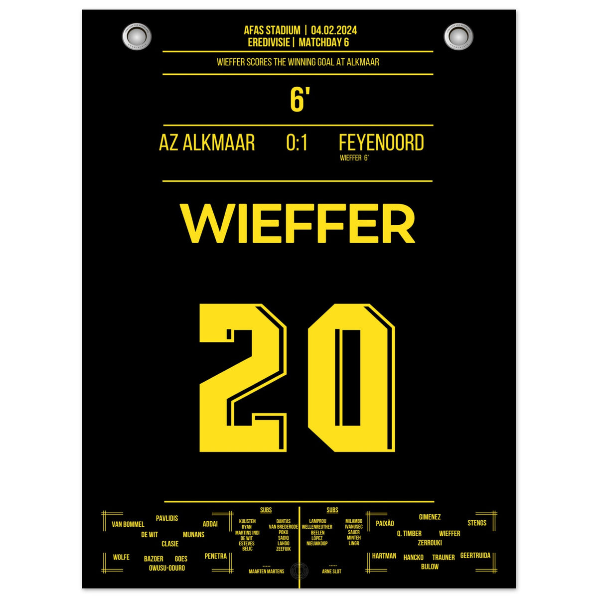 Wieffer's Siegtor bei Alkmaar in 2024