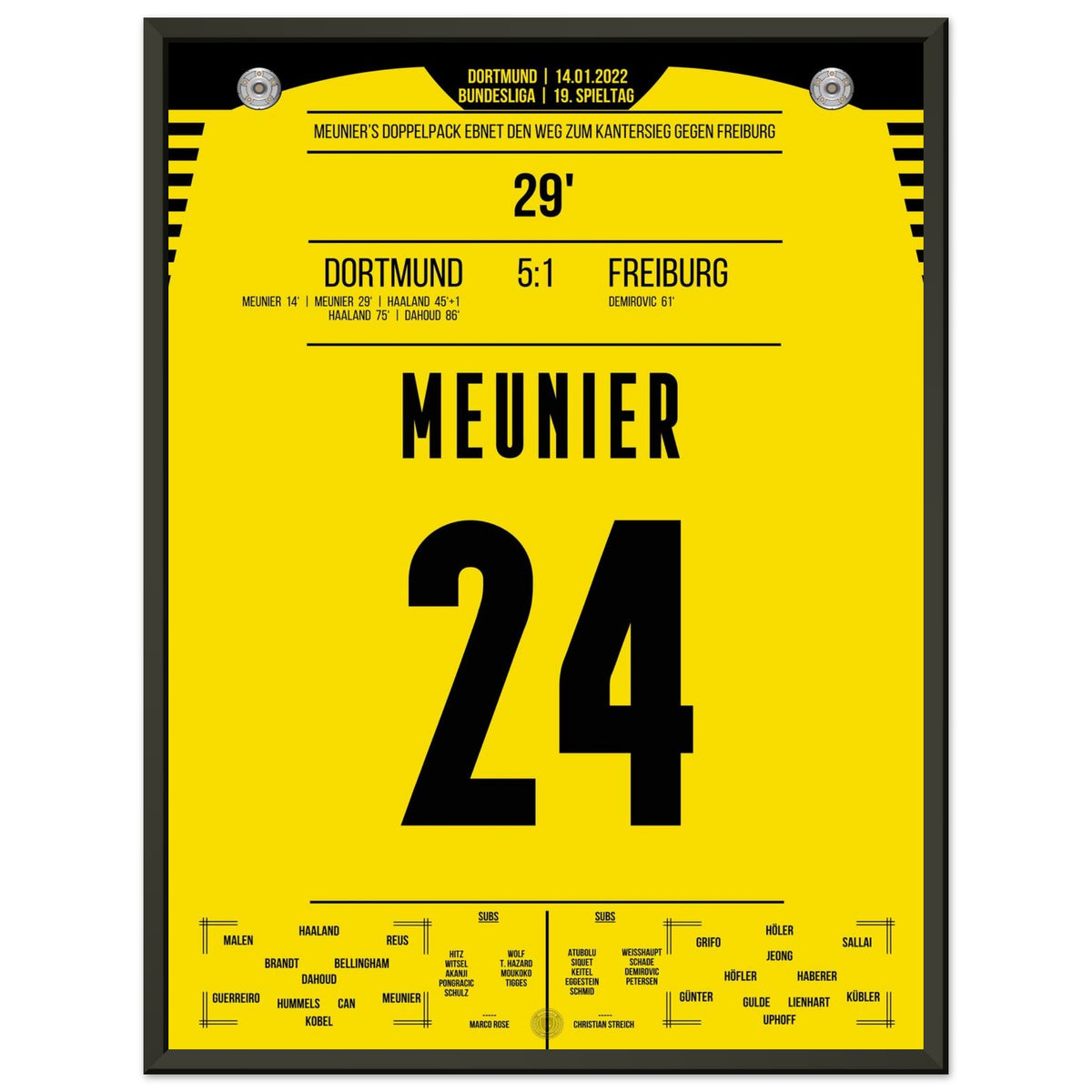 Le doublé de Meunier contre Fribourg