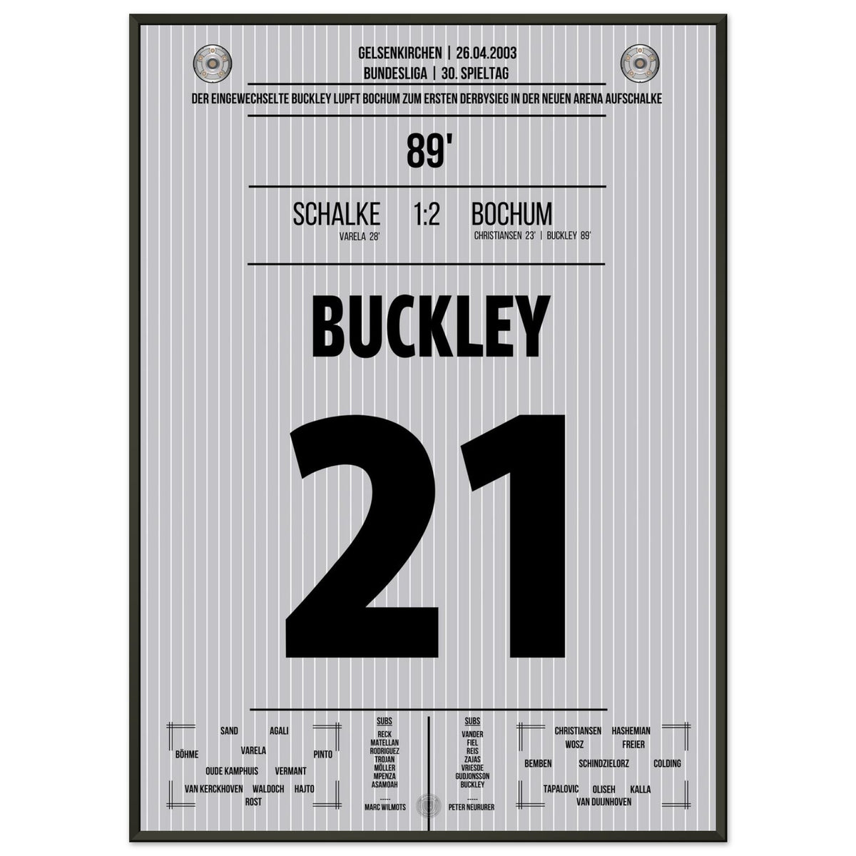 Buckley schießt Bochum zu spätem Derbysieg AufSchalke