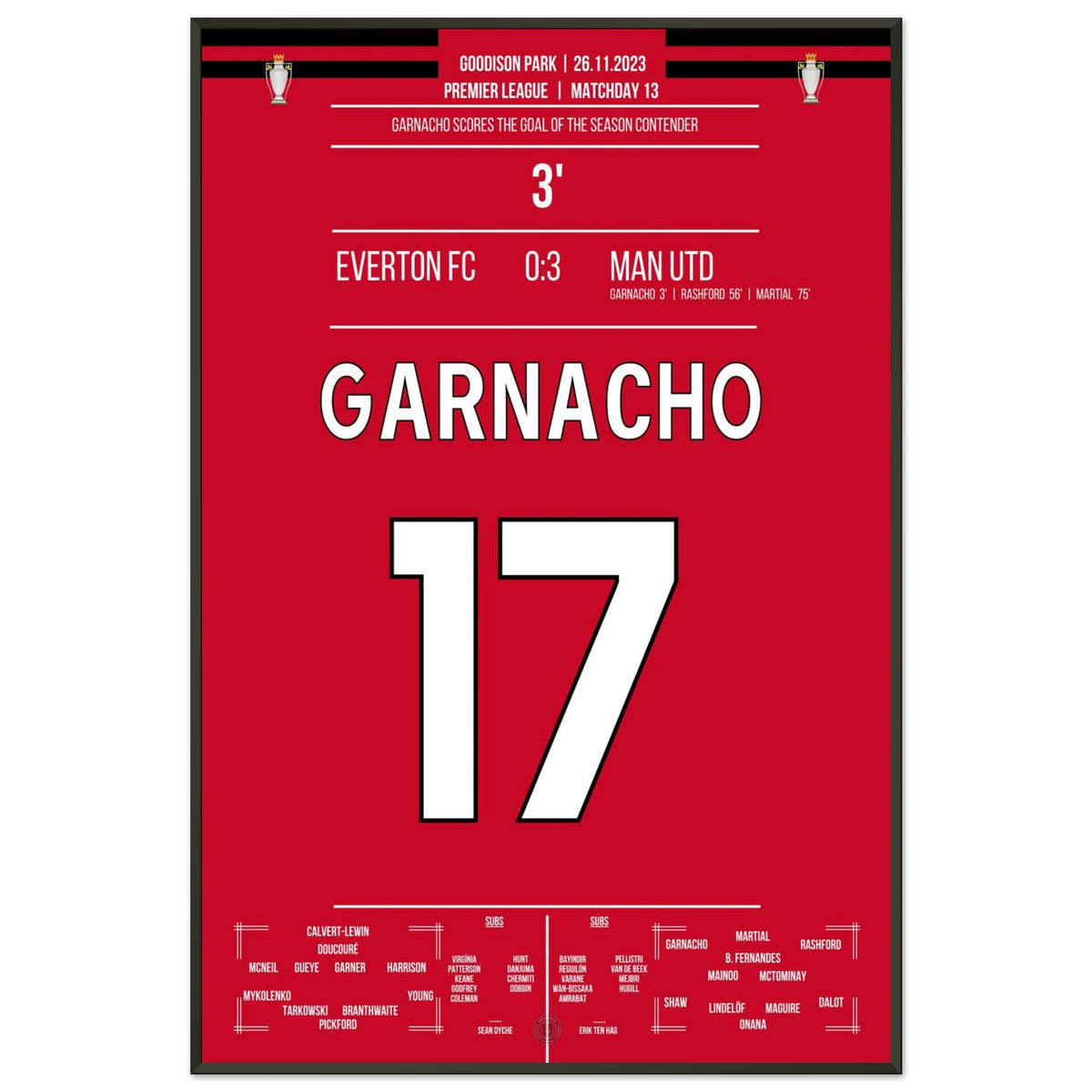 Garnacho marque le but de la saison à Goodison Park