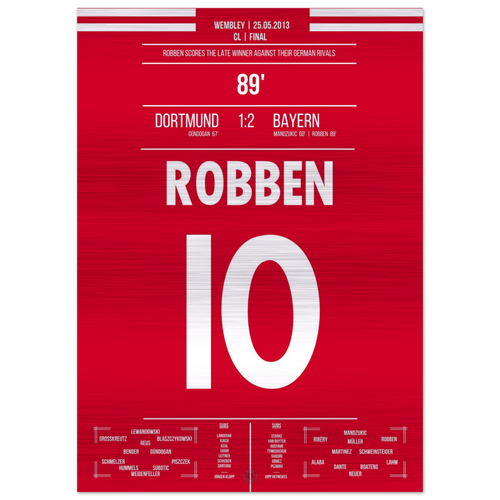 (Stampa su Metallo) Il gol di Robben per il titolo in CL 2013 – Metal Edition