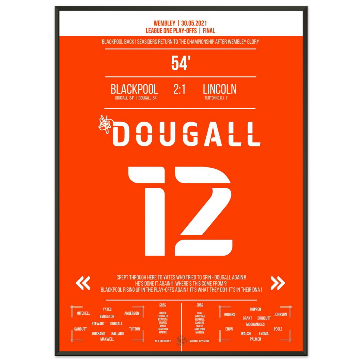 Dougall leads Blackpool back to the Championship