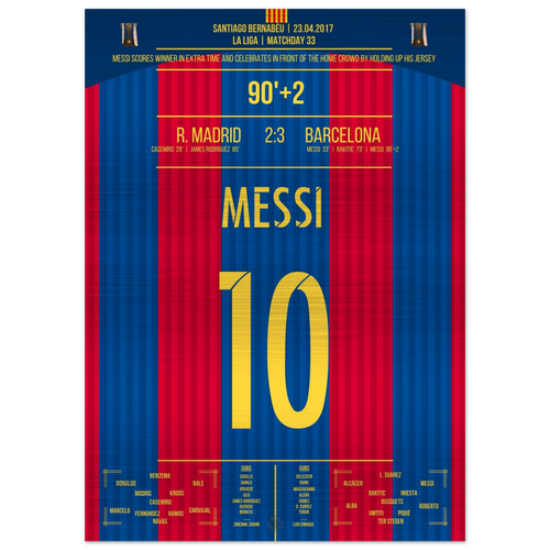 (Metal Print) Messi's legendäres Tor mit Trikot-Jubel im El Clasico