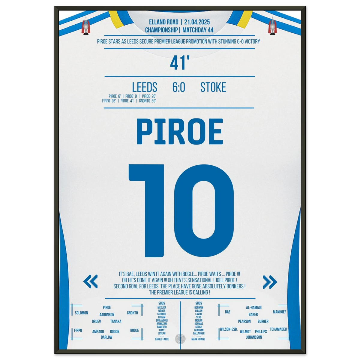 Piroe führt Leeds mit 4 Toren zurück in die Premier League!