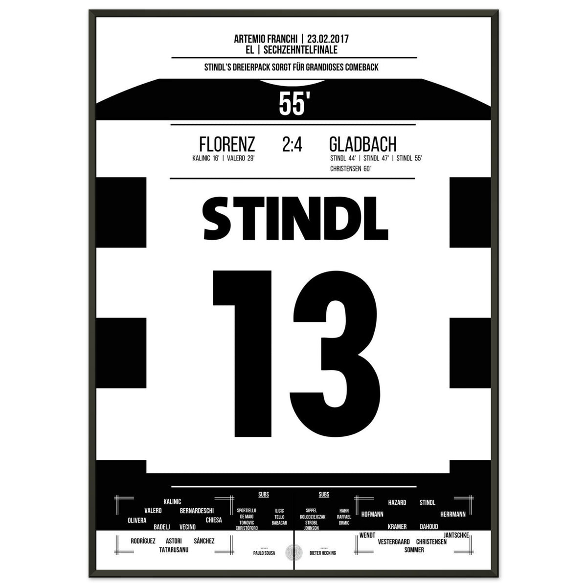 Stindl Hattrick bei furiosem Comeback im Europapokal 2017