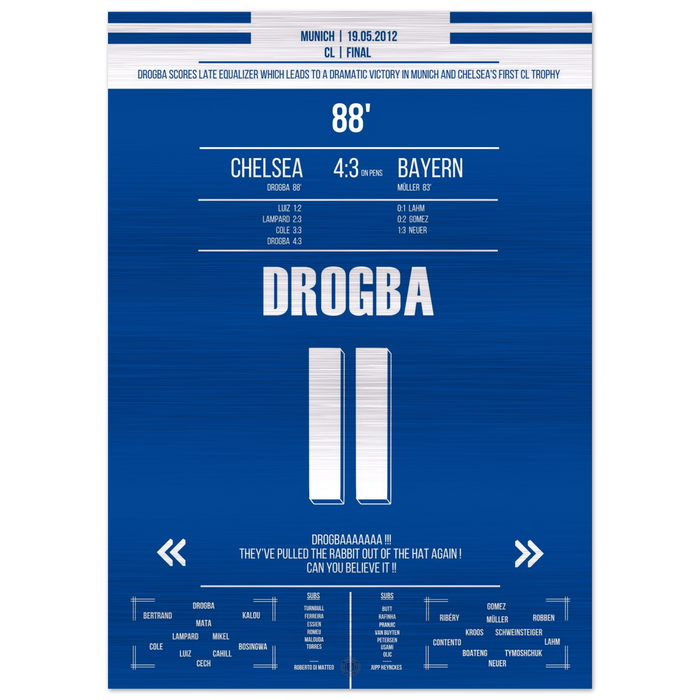 Drogba's Headed Goal in the Final Against Bayern – Metal Edition