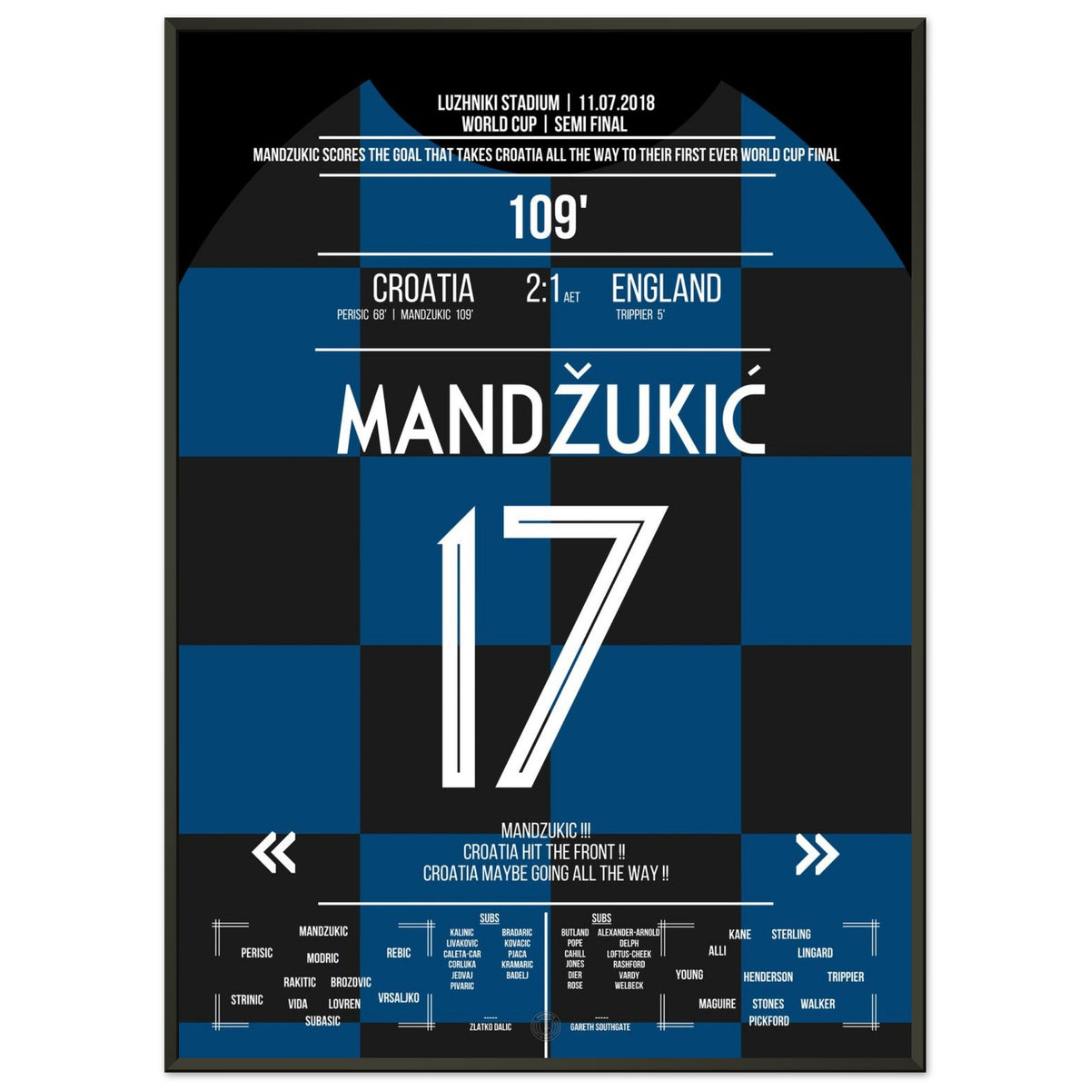 The goal to the World Cup final! Mandzukic fires Croatia to victory over England in 2018