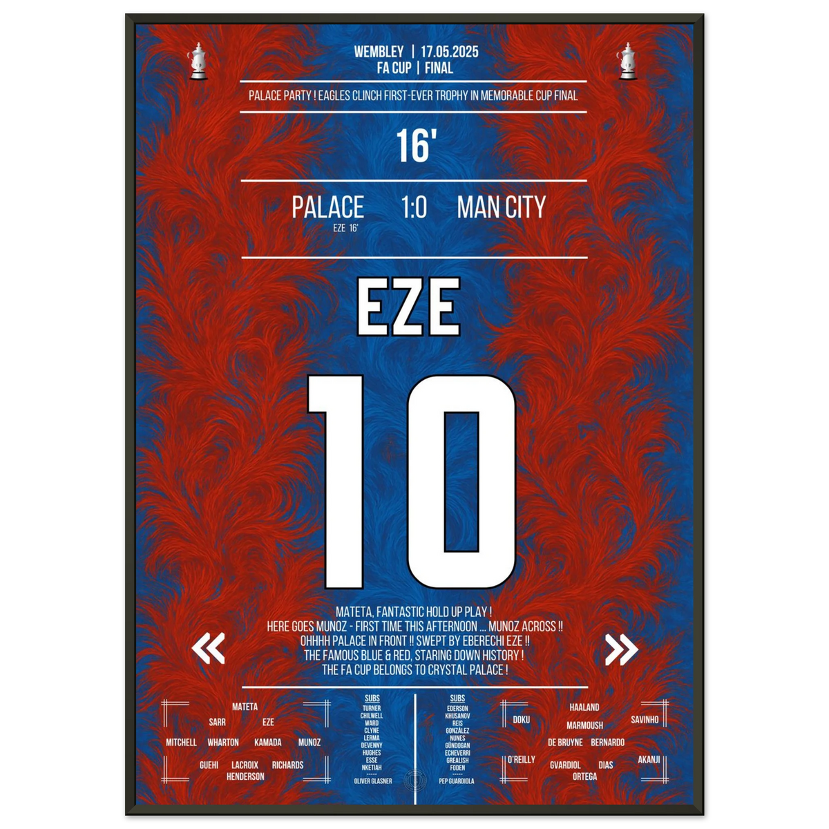 Eze fires Palace to their first-ever cup triumph