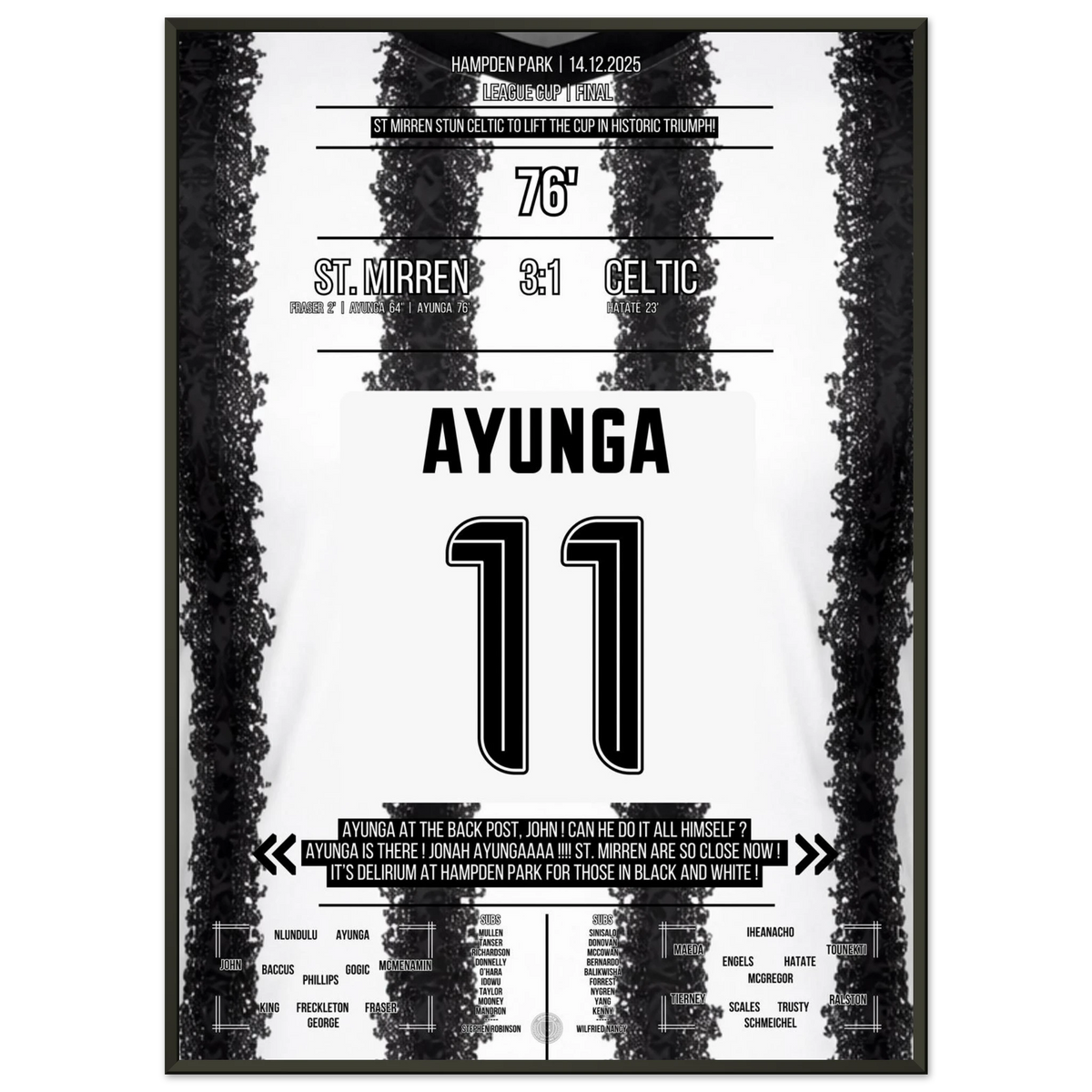 Ayunga scores twice and leads St. Mirren to cup triumph
