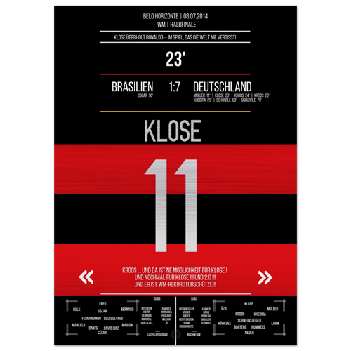 Il gol record di Klose al WM nella vittoria per 7-1 Deutschland - Brasilien 2014 – Metal Edition