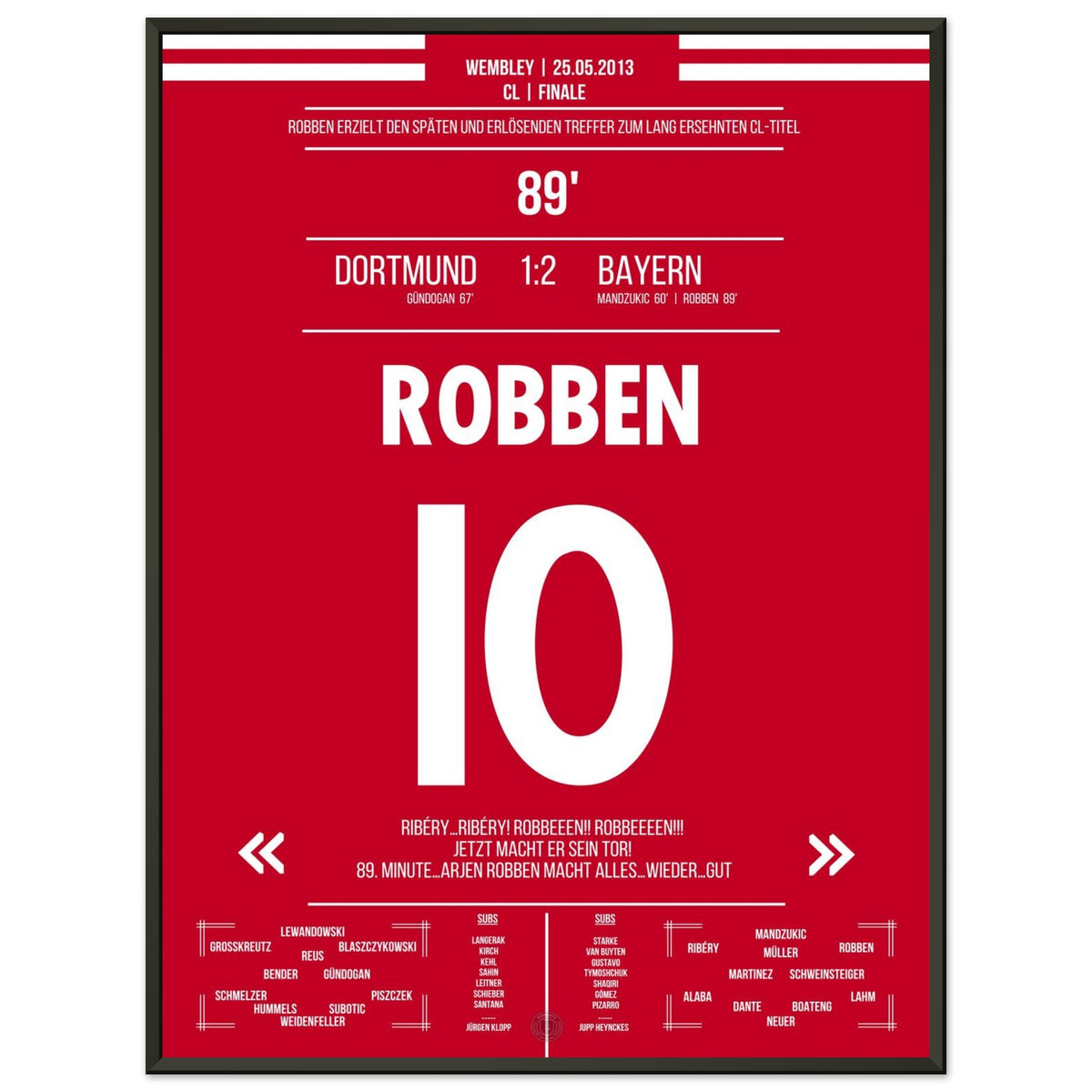 Robben with late winning goal in the German CL final - German Version