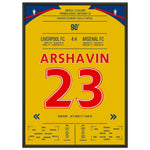 Arshavin's 4-Tore-Show in Anfield 2009 50x70-cm-20x28-Schwarzer-Aluminiumrahmen