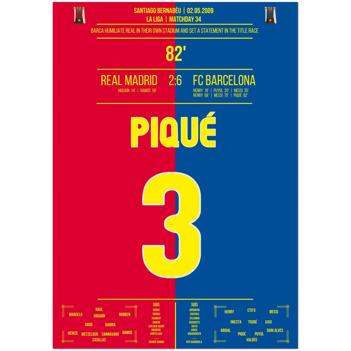 La démonstration de pouvoir de Barcelone au Bernabéu en 2009 | Le but de Piqué