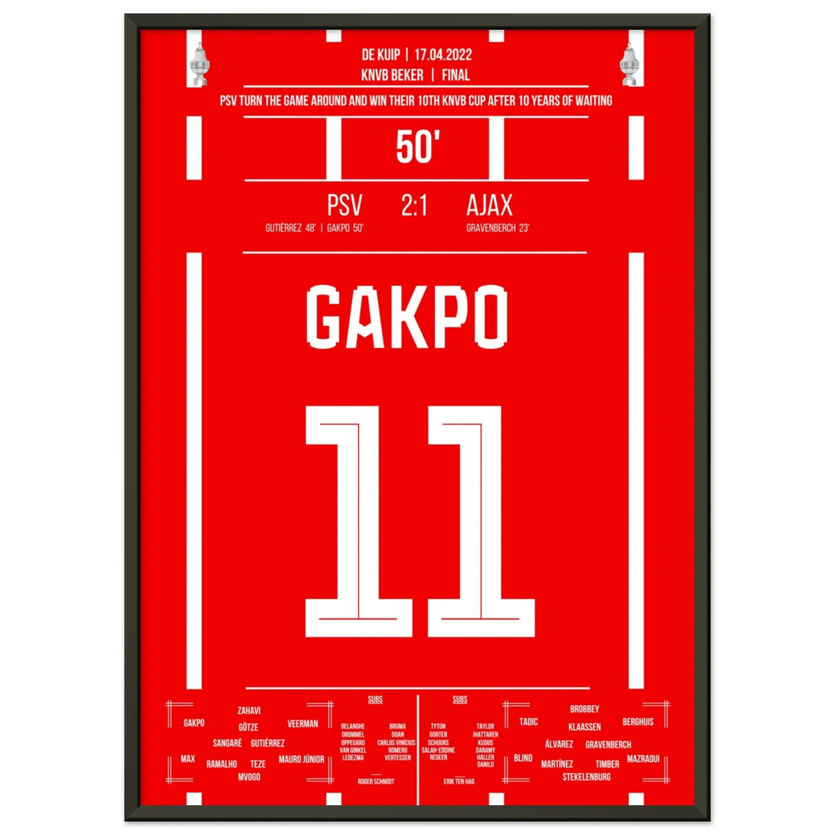 Gakpo mit Siegtreffer im Pokalfinale gegen Ajax 2017