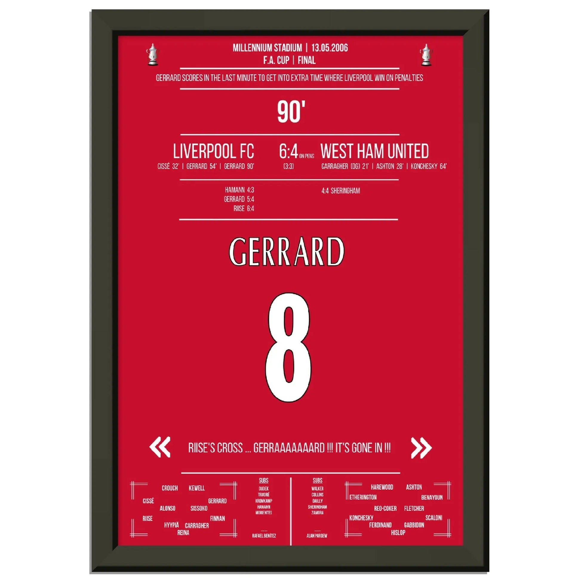 Gerrard rettet Liverpool in die Verlängerung im FA Cup Finale in 2006 gegen West Ham 