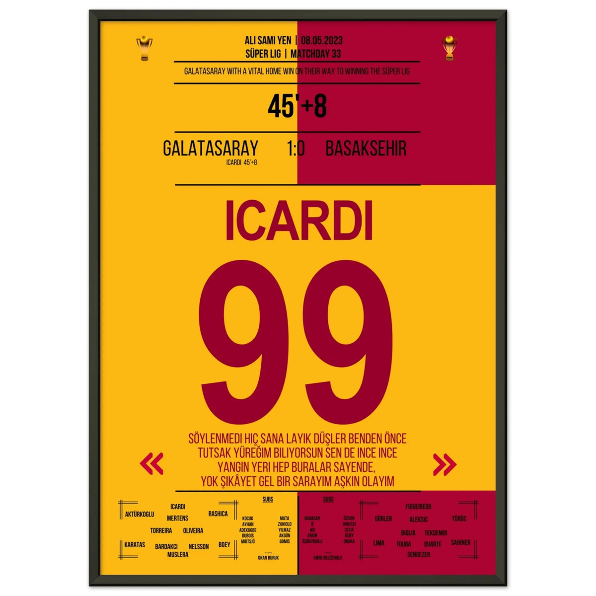 Icardi porta il Galatasaray alla vittoria contro il Basaksehir