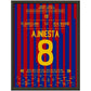 Iniesta's Tor bei Supercopa-Sieg in 2011 30x40-cm-12x16-Schwarzer-Aluminiumrahmen