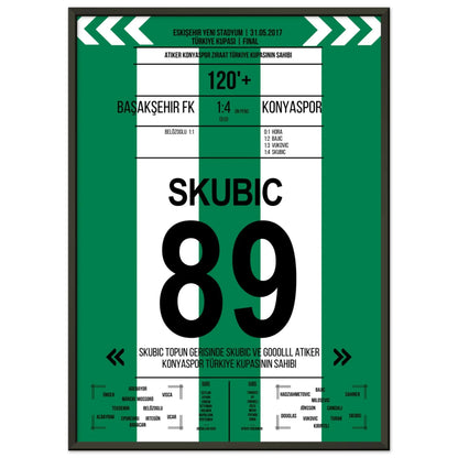 Konya mit erstem Pokalsieg der Vereinshistorie in 2017 50x70-cm-20x28-Schwarzer-Aluminiumrahmen