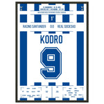 Meho Kodro Debüt für Real Sociedad 50x70-cm-20x28-Schwarzer-Aluminiumrahmen