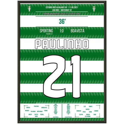 Paulinho's Tor zum ersten Titelgewinn seit 2002 50x70-cm-20x28-Schwarzer-Aluminiumrahmen