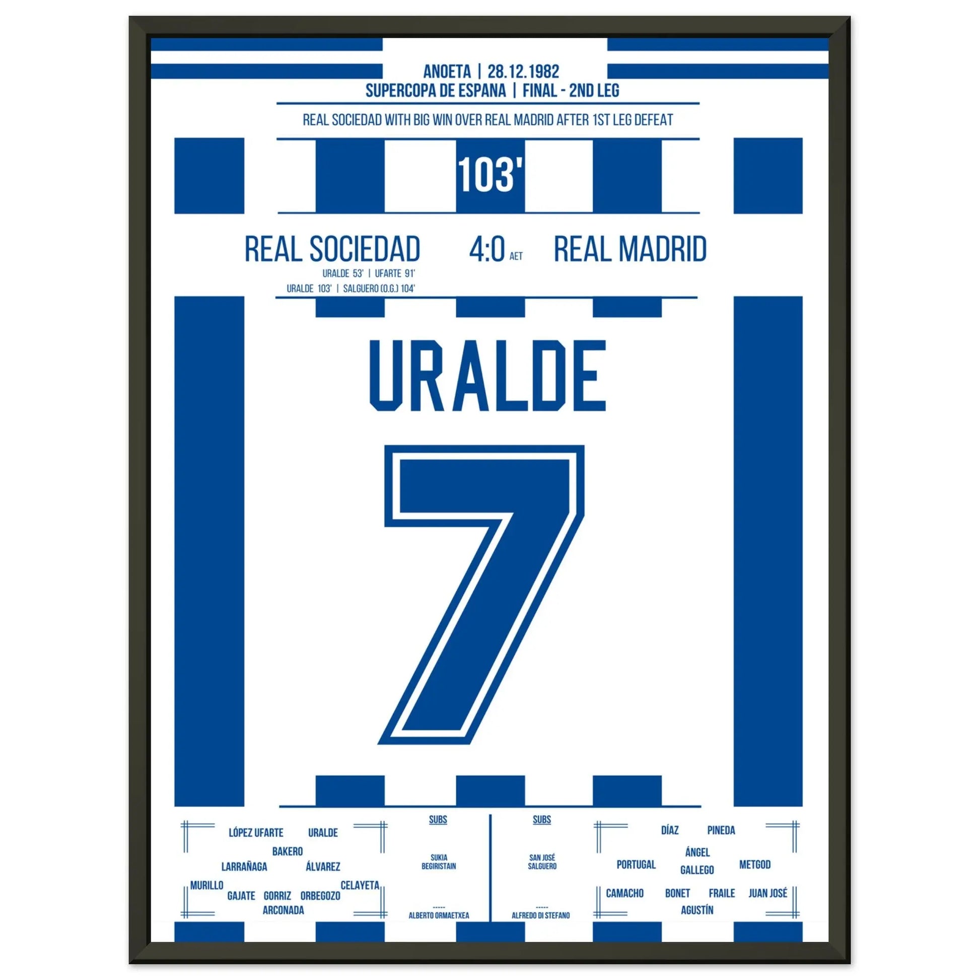 Real Sociedad gewinnt den spanischen Supercopa 45x60-cm-18x24-Schwarzer-Aluminiumrahmen