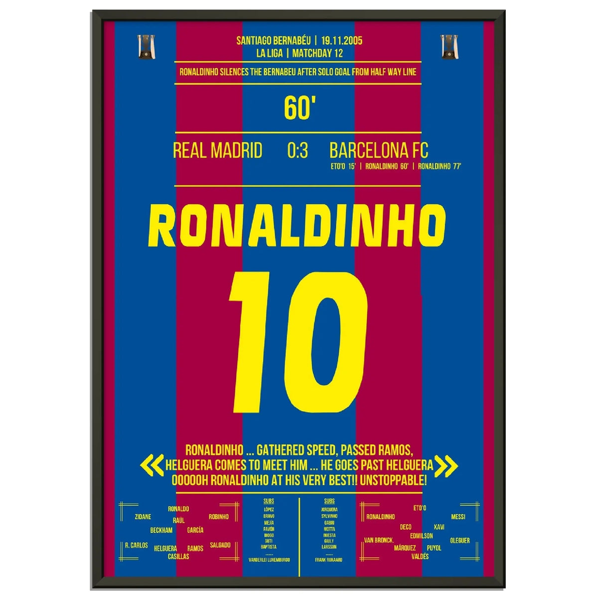 Il gol in solitaria di Ronaldinho al Bernabeu nel 2005
