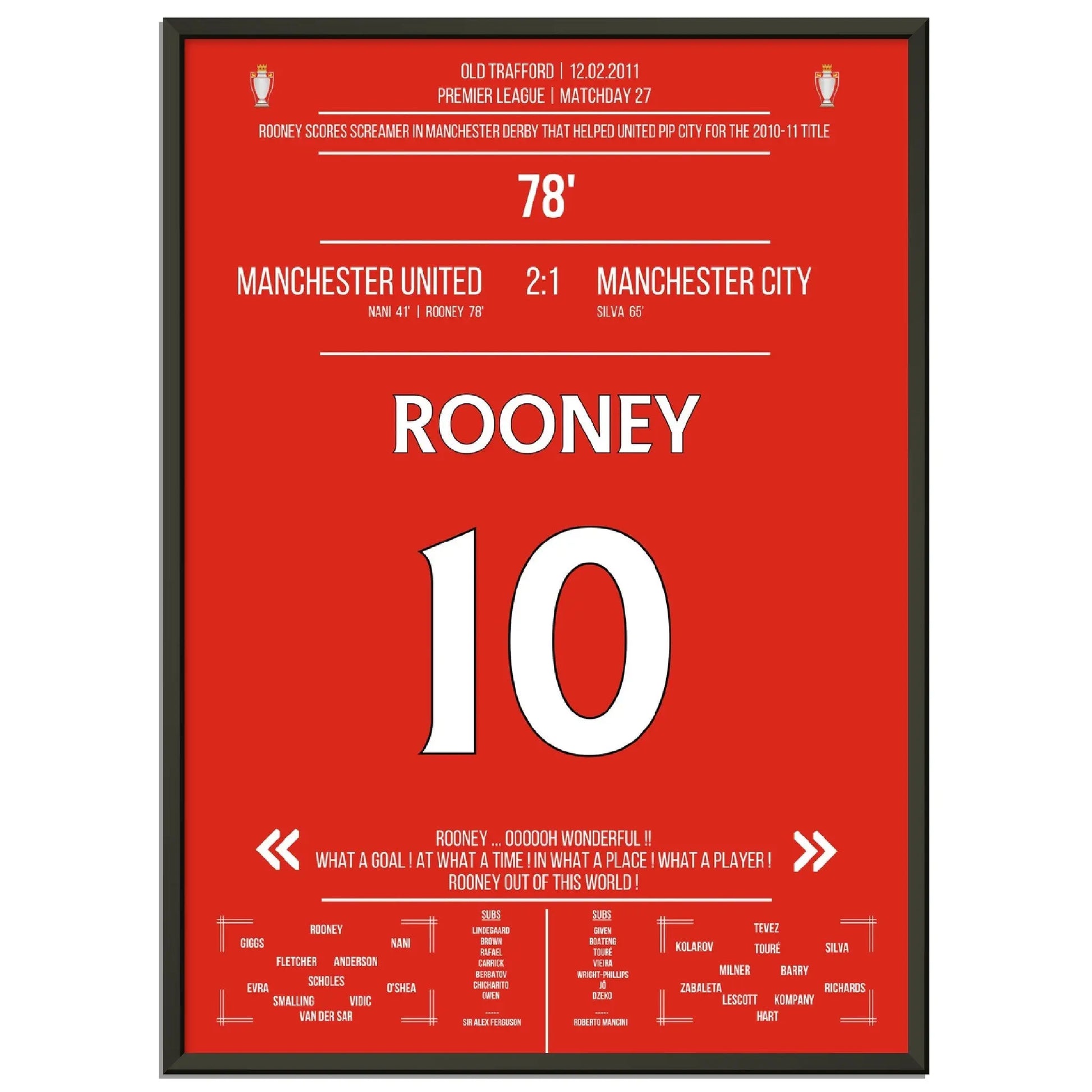 Rooneys Fallrückzieher im Manchester Derby 2011 