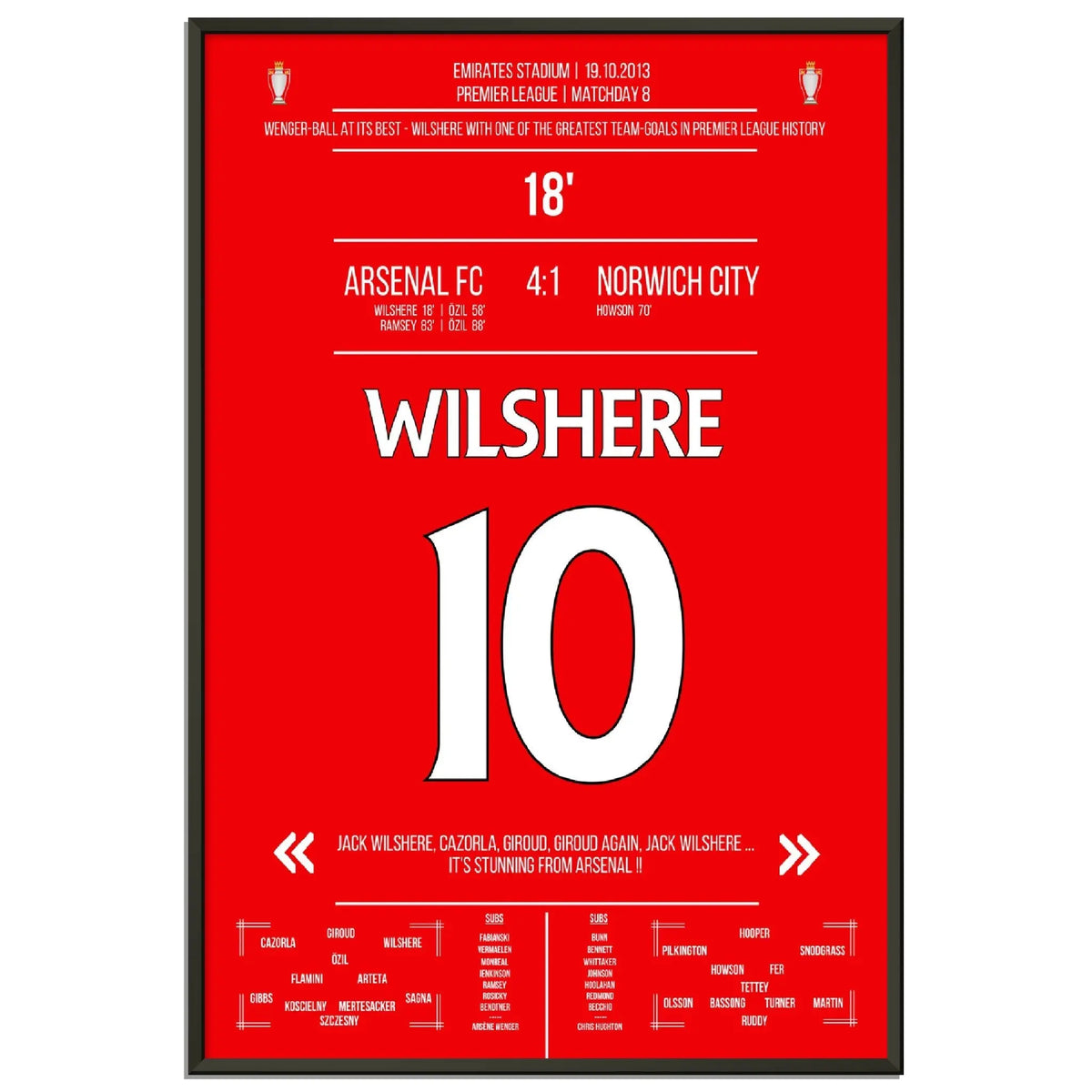 Le but de Wilshere lors du parfait Wenger-Ball 2013