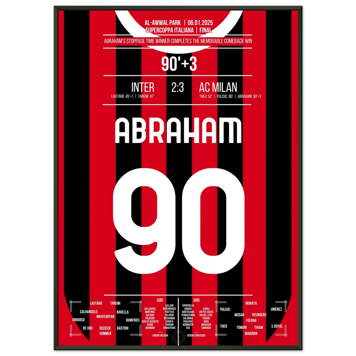 90'+3 ! Abraham krönt Milan's Comeback zum Derbysieg