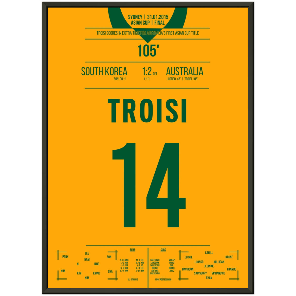 Troisi scores and Australia wins the Asian Cup for the first time.